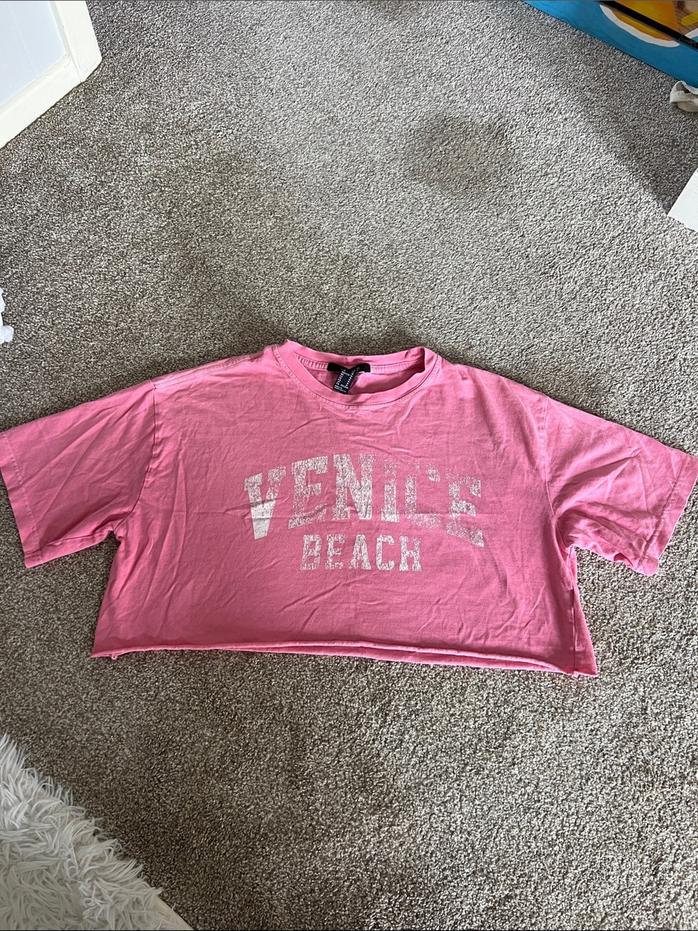Forever 21 Pink Venice Beach Cropped Graphic Tee